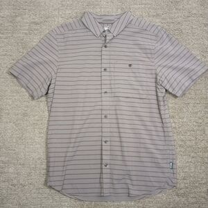 REI Co-op Wanaka Woven Striped Short Sleeve Button Up Shirt Mens Medium